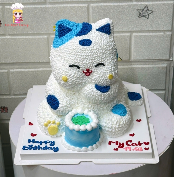 Bánh sinh nhật tạo hình con mèo 