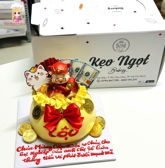 Bánh kem khai trương đẹp chữ lộc