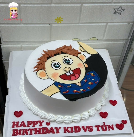 Bánh kem dành cho idol live tik tok vẻ hình chibi