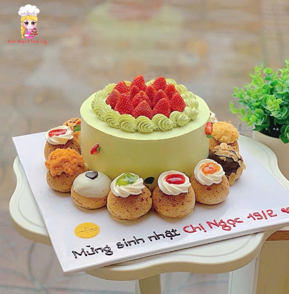 Bánh Su kem kết hợp bánh sinh nhật hot tại tân phú