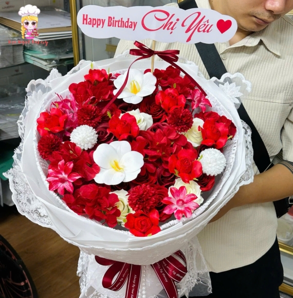 Bó hoa sáp tone hồng tặng chị yêu 