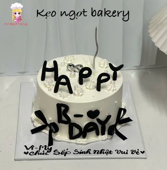 Bánh kem tone trắng siêu sang tặng sếp 