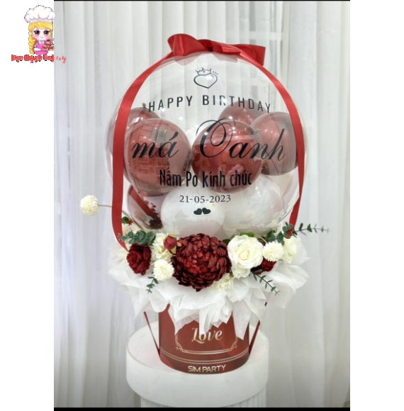 Bóng bay rút tiền mẫu kèm hoa