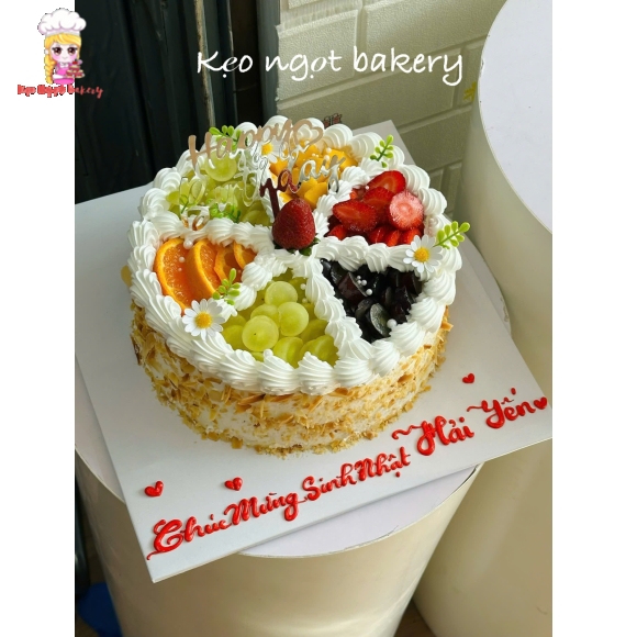Bánh kem phù trái cây 6 ngăn theo yêu cầu 