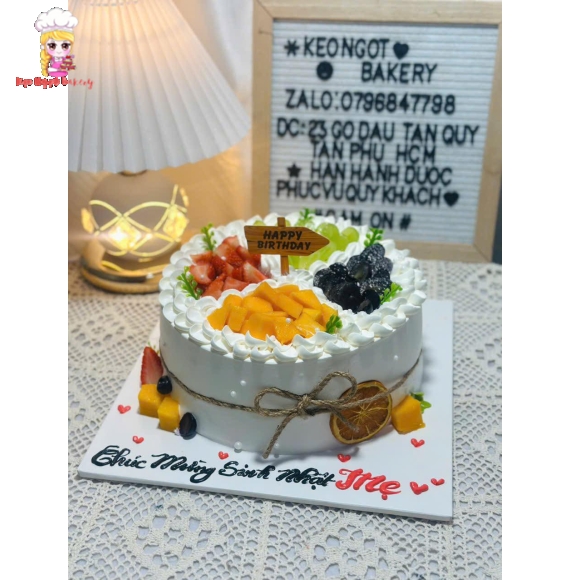 Bánh kem rút tiền trái cây 