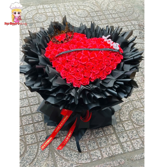 Mẫu hoa sáp đẹp khổng lồ tone đỏ 