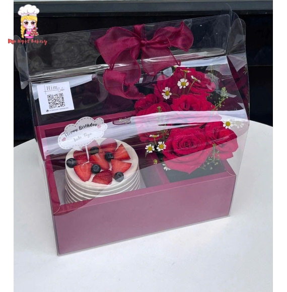 Sét bánh và hoa mẫu đẹp 2025 cho lễ tone đỏ siêu hot