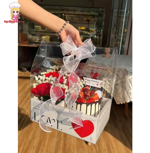 Sét bánh và hoa mẫu đẹp 2025 cho lễ tone đỏ 