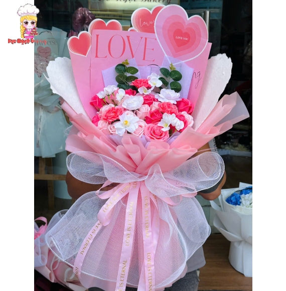 Bó hoa sáp tone xanh tặng 20/11 tặng cô giáo