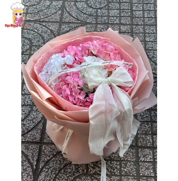 Mẫu hoa sáp cẩm tú cầu tặng 20/10  tone hồng