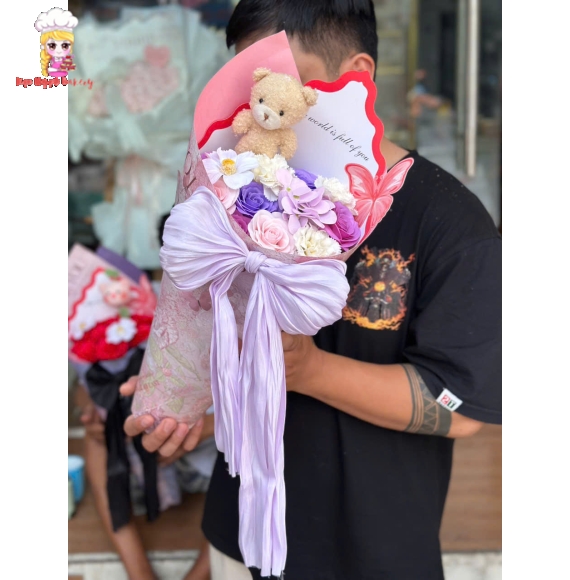 Bó hoa sáp cây kem 