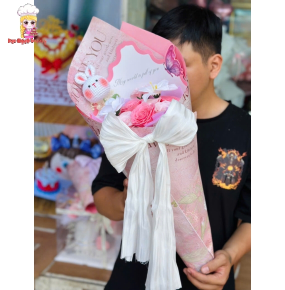 Bó hoa sáp cây kem dễ thương