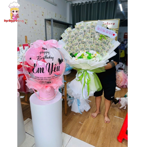 Combo bóng bay và hoa tiền