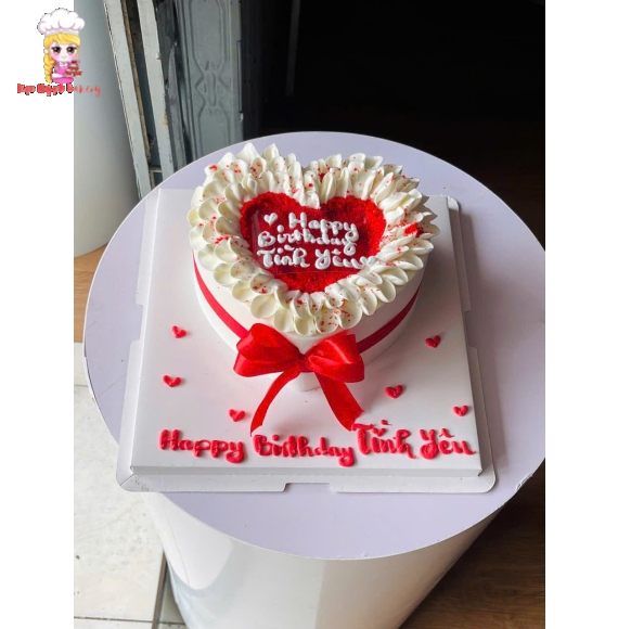 Bánh kem trái tim chúc mừng sinh nhật người yêu