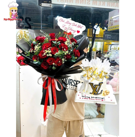 Combo hoa tươi bánh kem rút tiền-giao bánh kem tân phú