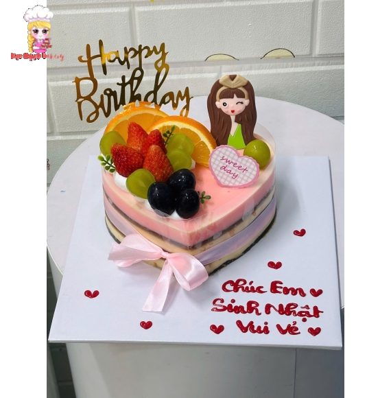 Bánh kem bé gái siêu dễ thương 