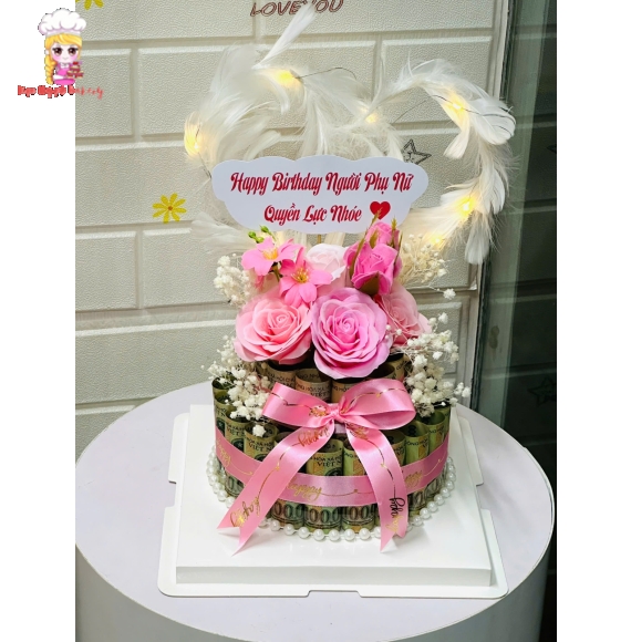 Bó hoa tiền bó tròn tờ 100k