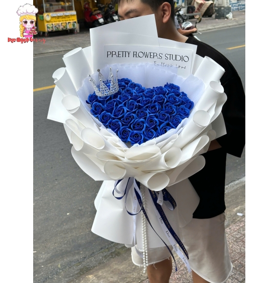 Hoa sáp màu xanh tặng người yêu