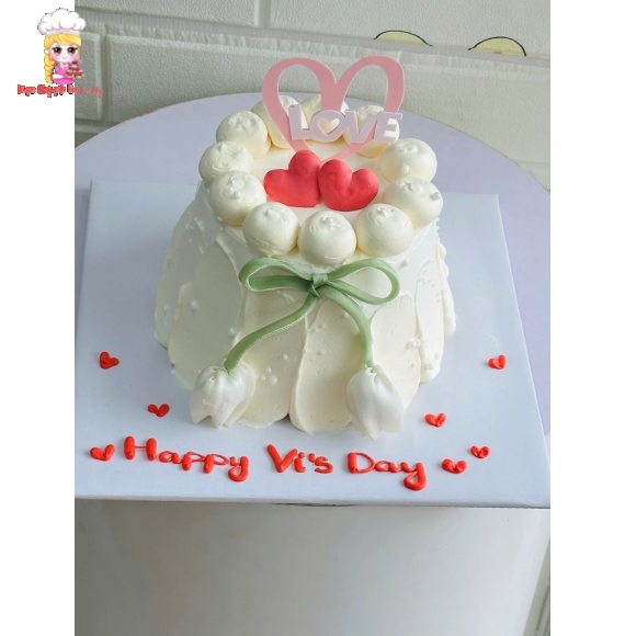 Bánh kem sinh nhật dễ thương tặng vợ yêu