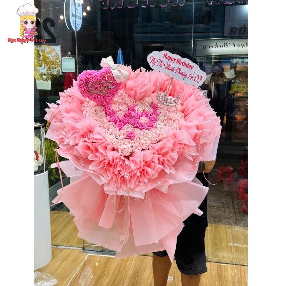 Mẫu hoa khổng lồ tone hồng tặng vợ