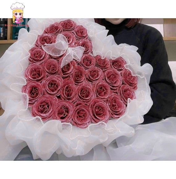 Hoa Hồng sáp nhũ trái tim tặng bạn gái