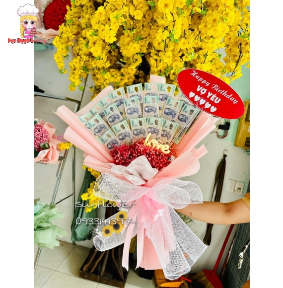 Bó hoa tiền POLYMER