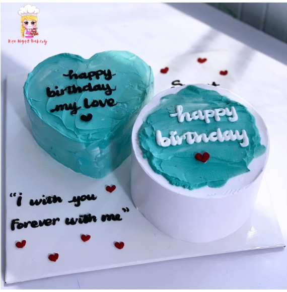 Bánh kem đôi tone hàn quốc siêu cute