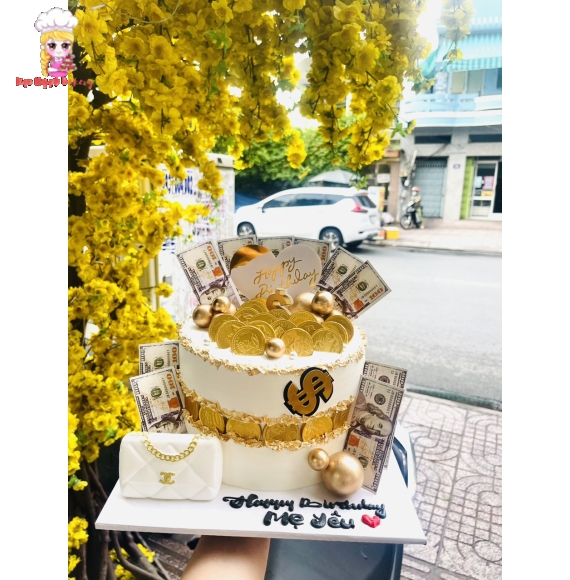 Bánh kem tiền đô tiền vàng tặng mẹ