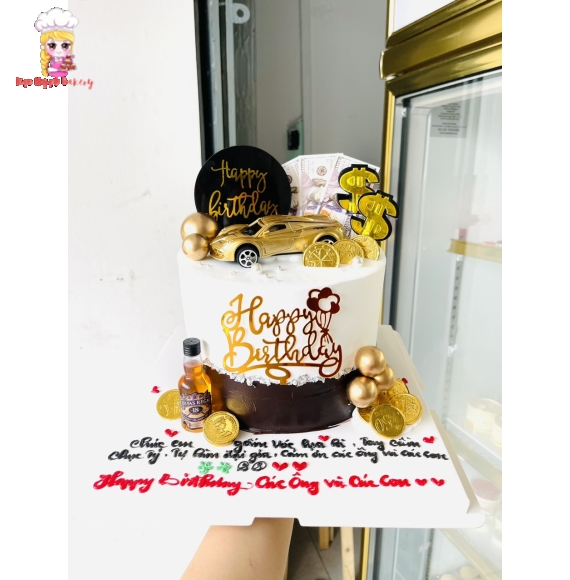 Mẫu bánh socola xe tiền đô