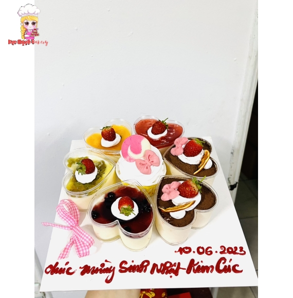 Set bánh tim panna cotta mix vị