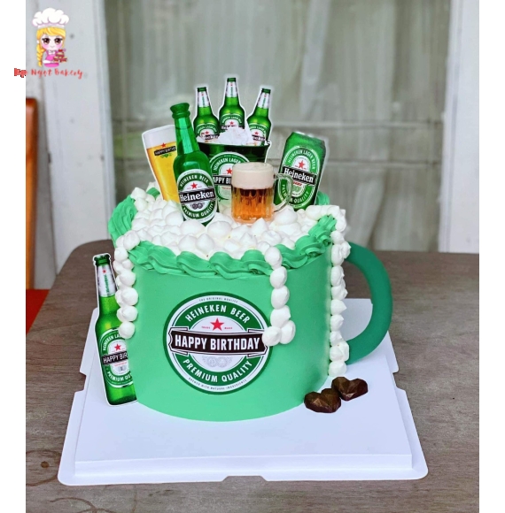 Mẫu bánh ly bia heineken