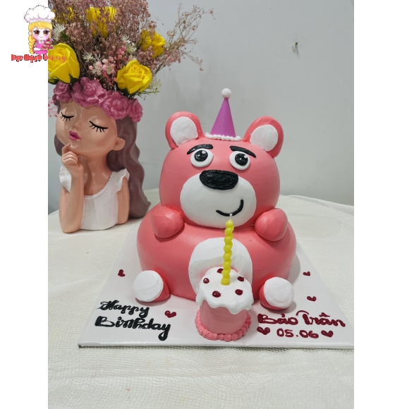 Bánh kem mẫu gấu dâu