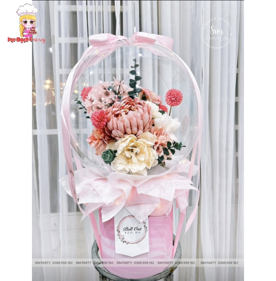 Bóng bay rút tiền mẫu kèm hoa