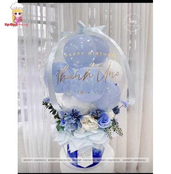 Bóng bay rút tiền mẫu kèm hoa