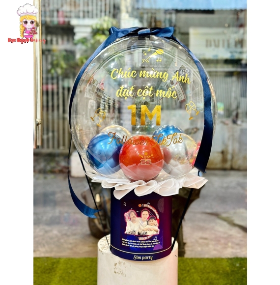 Bóng bay kéo Tiền nhân dịp 1tr followers