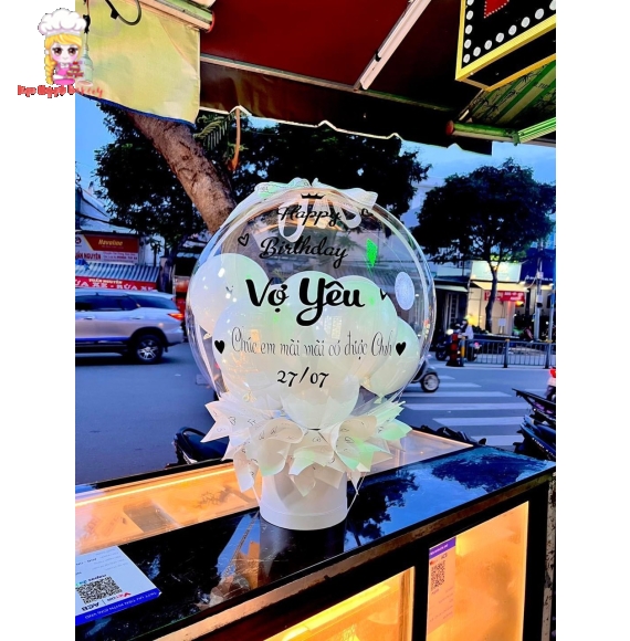 Bóng bay rút tiền tone đen trắng tặng vợ yêu
