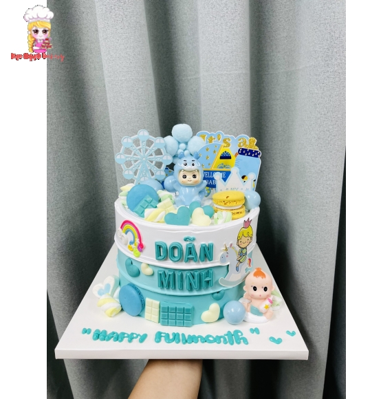 Bánh kem đầy tháng cho bé rồng nam