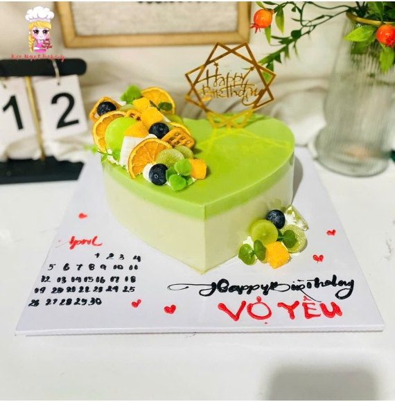 Bánh kem rau cau tặng vợ yêu sinh nhật