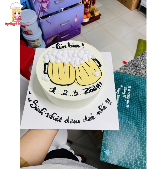Bánh kem rút tiền ly bia