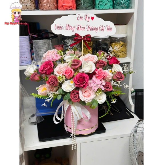 Giỏ hoa sáp đi khai trương