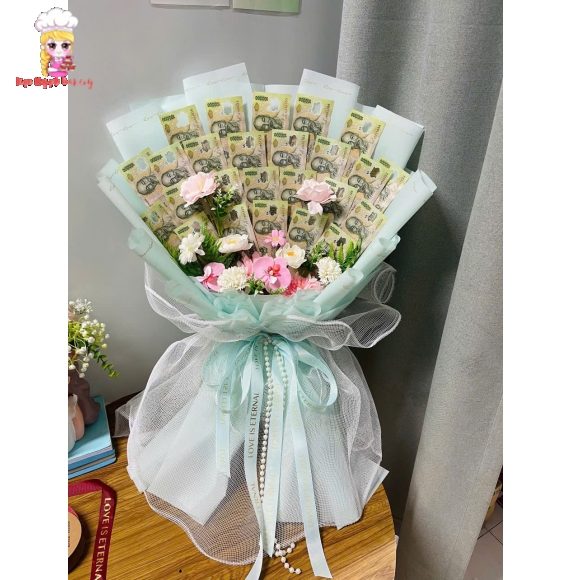 Bó hoa tiền 100k tặng bố