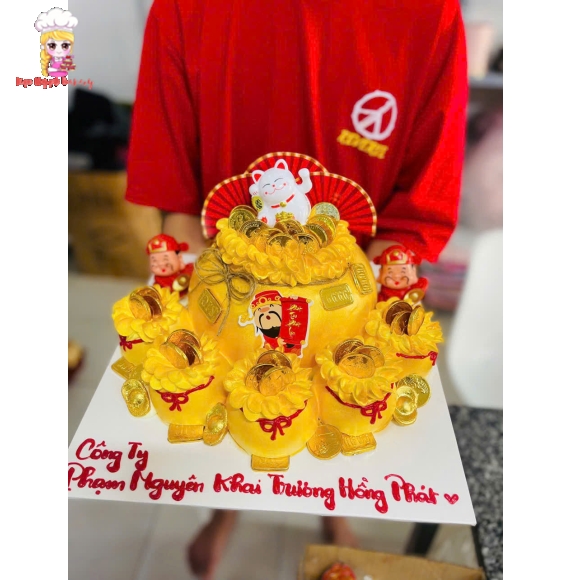 Bánh kem hủ vàng mừng khai trương quận 5