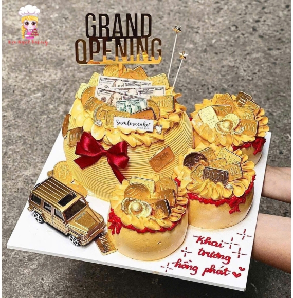 Bánh kem hủ vàng mừng khai trương quận 8