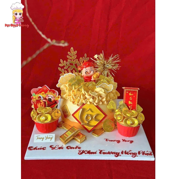 Bánh kem hủ vàng mừng khai trương quận 10
