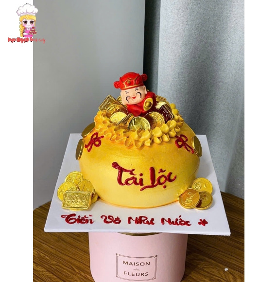 Bánh kem hủ vàng mừng khai trương quận 12