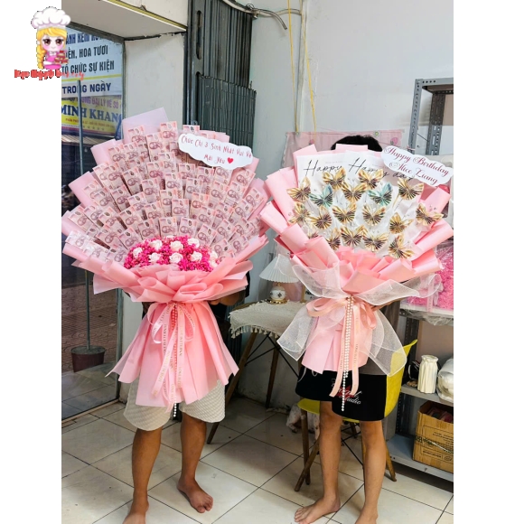 Combo hoa tiền tăng bố và mẹ
