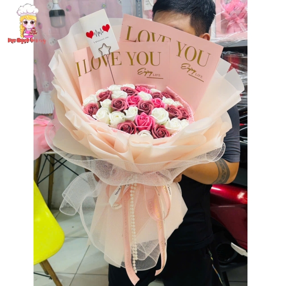 Hoa sáp mẫu bó tròn tặng 20/10