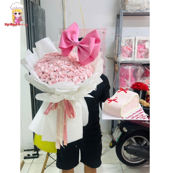 Combo 3 món hoa bánh và bóng bay rút tiền 