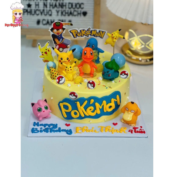 Mẫu bánh kem dành cho bé trai-pokemon