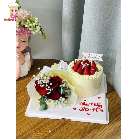 Sét hoa và bánh tone tặng thầy 20/11